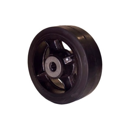 Rwm Casters 5in x 2in Mold-On Rubber Wheel with Roller Bearing for 1/2in Axle - RIR-0520-08